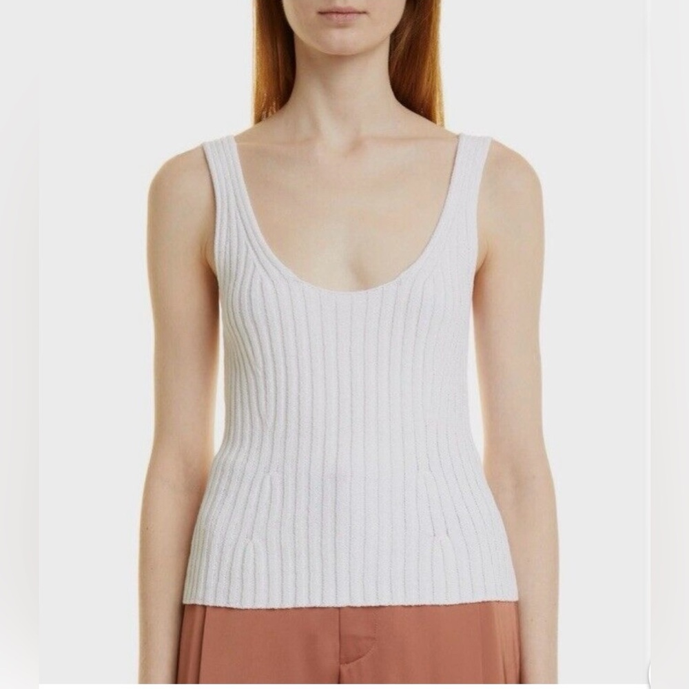 Vince Tie Back Ribbed Knit Tank Top- XL